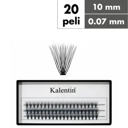 Kalentin Extensiones De Pestañas En Mechones 20 pelos 0,07 10mm